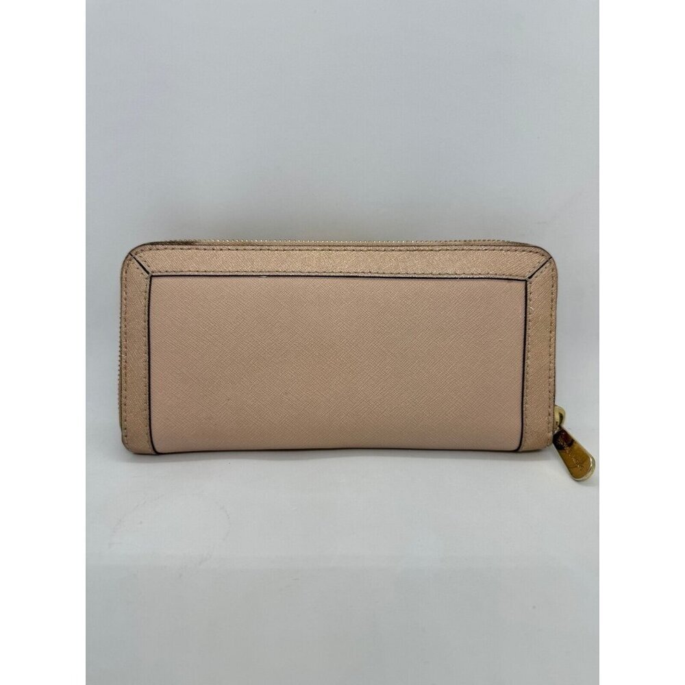MICHAEL KORS Jet Set zip around continental leather women's large wallet -CAMEL - Picture 5 of 8